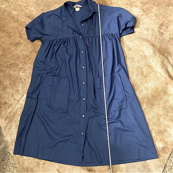 Vintage Models Coat Blue Maxi Button Down Dress- 10 - Picture 5 of 7